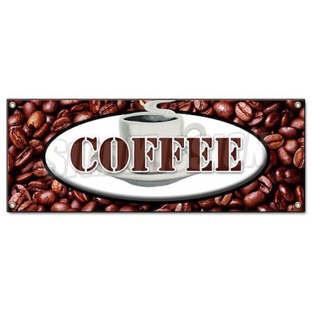 Signmission COFFEE BANNER SIGN shop cafe beans hot cappuccino fresh brewed hot iced B-Coffee